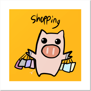 Shopping Pig Posters and Art